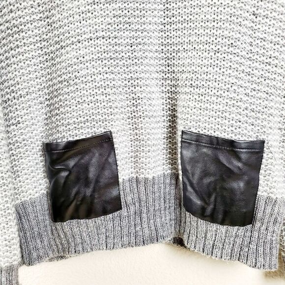 Design History Wool Blend Leather Front Pockets Sweater L - Picture 3 of 8